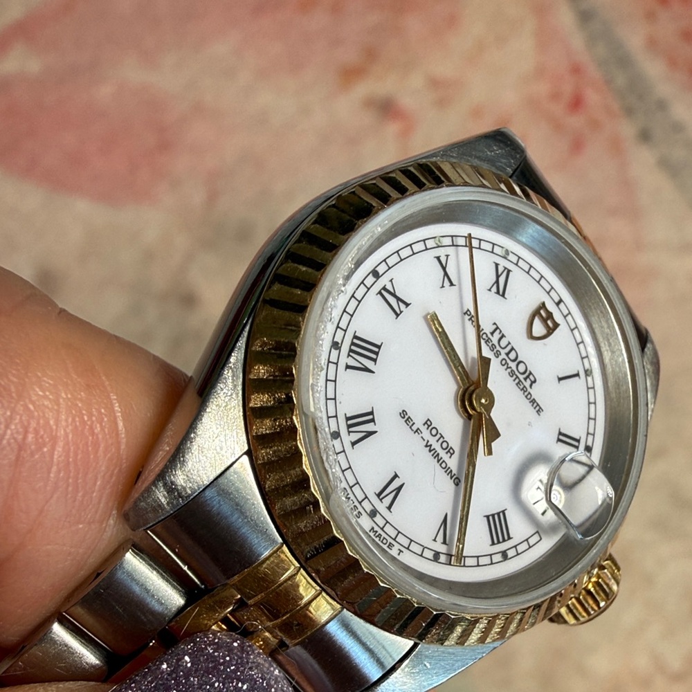 Tudor Silver and Gold Watch with White Dial - Picture 8 of 9